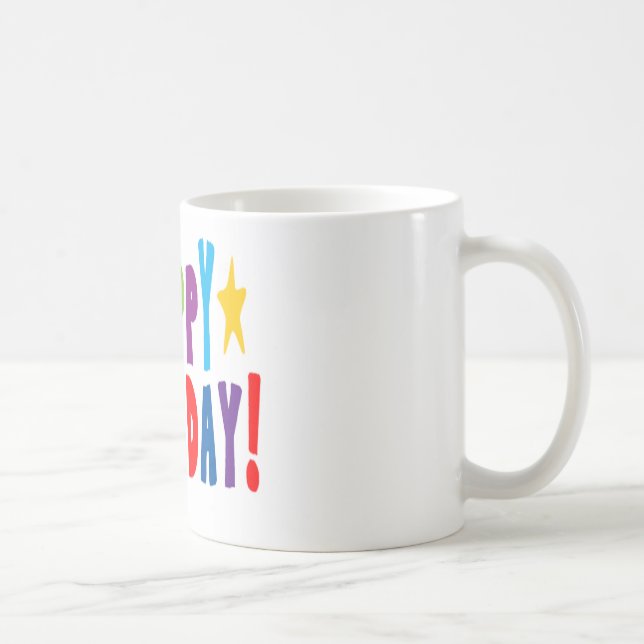 Farbiger Geburtstagstext Kaffeetasse (Rechts)