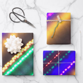 Farbiger Gemusterter Designer Geschenkpapier Set