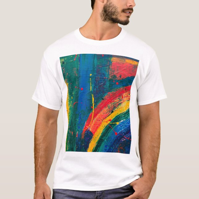 Farbiger Gemusterter T - Shirt | Vibranly Artistic (Vorderseite)