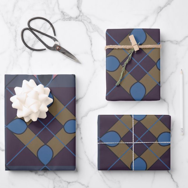 Farbiger geometrischer Diamant Geschenkpapier Set (Vorderseite)