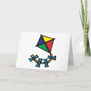 Farbiger geometrischer Drachen mit Bogen-Schwanz Karte