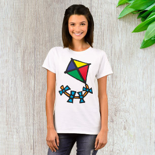 Farbiger geometrischer Drachen mit Bogen-Schwanz T-Shirt