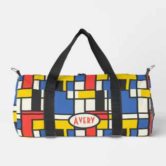 Farbiger geometrischer Druck im Mondrian-Stil Duffle Bag