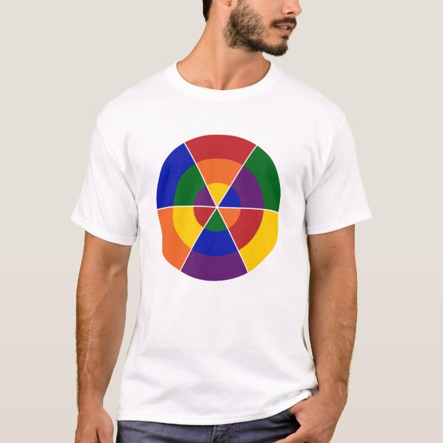 Farbiger geometrischer Regenbogen-LGBT-Preis T-Shirt (Vorderseite)