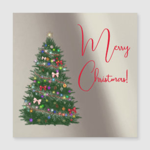 Farbiger geschmückter Weihnachtsbaum  Magnetkarte