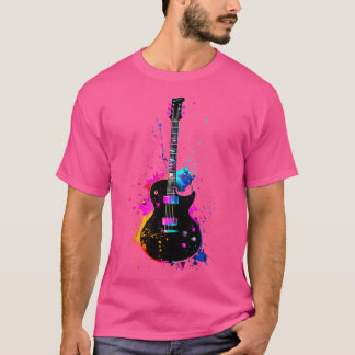 Farbiger Gitarrist Gitarren Musikliebhaber T-Shirt
