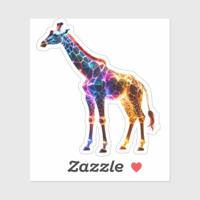 Farbiger gläserner Giraffe Aufkleber (Blatt)