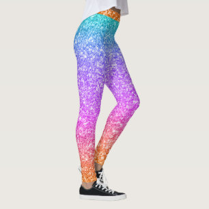 Farbiger Glitzer GreZweckblauer Rosa Orange Leggings