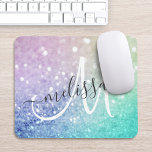 Farbiger Glitzer Hübsch Bokeh Mit Monogramm Mousepad<br><div class="desc">Dieses farbenfrohe,  bunt gestylte Glitzer-Muster lässt sich einfach mit Ihrem individuelle Name und/oder Monogramm personalisieren.</div>