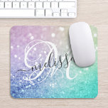 Farbiger Glitzer Hübsch Bokeh Mit Monogramm Mousepad<br><div class="desc">Dieses farbenfrohe,  bunt gestylte Glitzer-Muster lässt sich einfach mit Ihrem individuelle Name und/oder Monogramm personalisieren.</div>