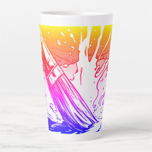 Farbiger grafischer Stil Pinsel Farbe Spritzer Milchtasse