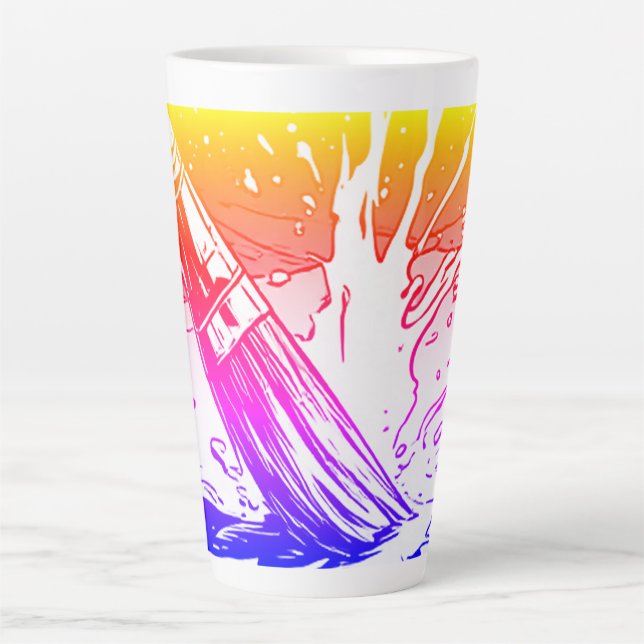 Farbiger grafischer Stil Pinsel Farbe Spritzer Milchtasse (Vorderseite)