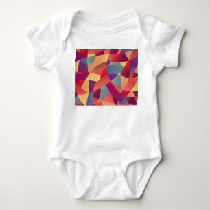 Farbiger Grunge: Geometrischer Dreiecke Hintergrun Baby Strampler