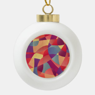 Farbiger Grunge: Geometrischer Dreiecke Hintergrun Keramik Kugel-Ornament