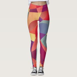 Farbiger Grunge: Hintergrund geometrischer Dreieck Leggings