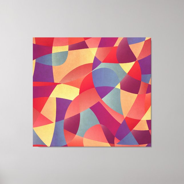 Farbiger Grunge: Hintergrund geometrischer Dreieck Leinwanddruck (Vorderseite)