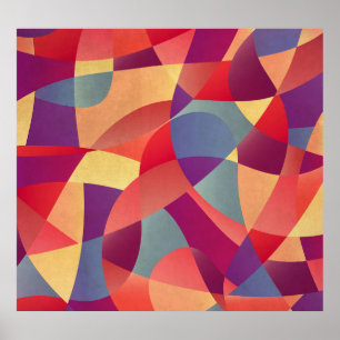 Farbiger Grunge: Hintergrund geometrischer Dreieck Poster