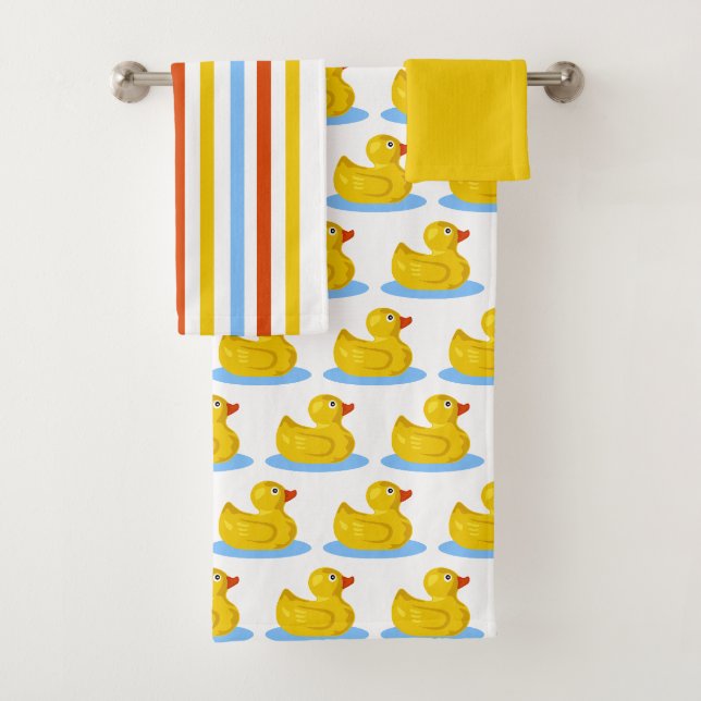 Farbiger Gummi Ducky Badhandtuch Set (Insitu)