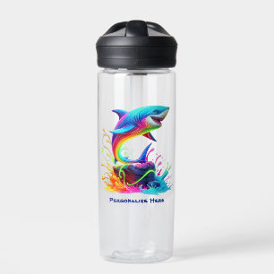 Farbiger Haifisch Trinkflasche