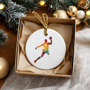 Farbiger Handballspieler Keramik Ornament