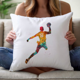 Farbiger Handballspieler Kissen