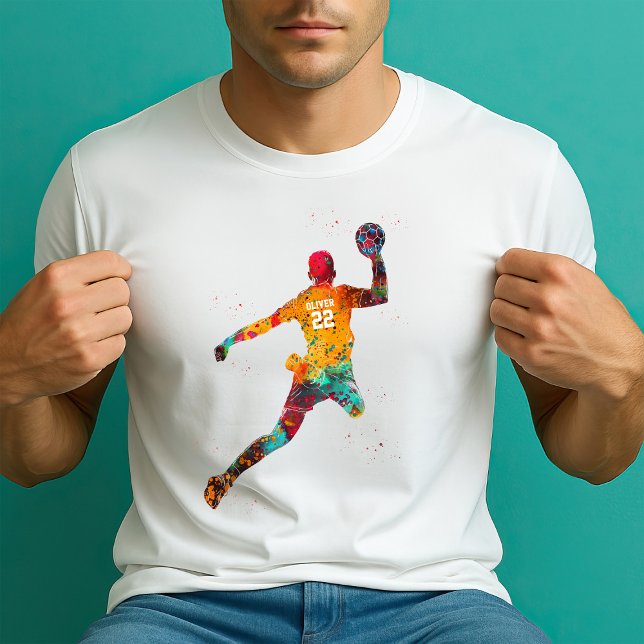 Farbiger Handballspieler T-Shirt (Von Creator hochgeladen)