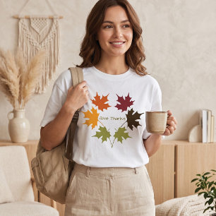 Farbiger Herbst-Ahornblatt-Dankbarkeits-Gruß T-Shirt