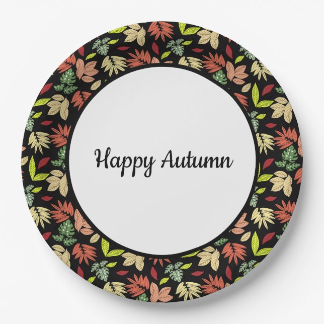 Farbiger Herbst Pappteller (Vorderseite)