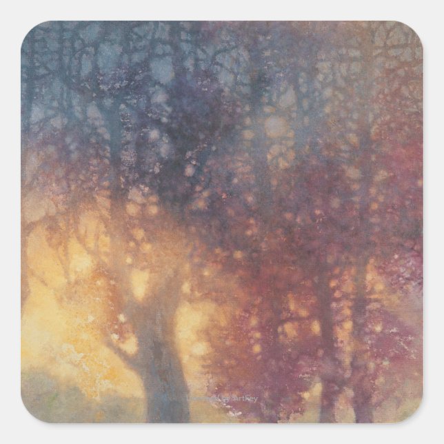Farbiger Herbst Quadratischer Aufkleber (Vorderseite)
