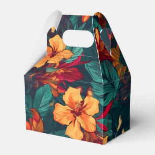 Farbiger Hibiskus, gelb-orange-grüne Blüte Geschenkschachtel