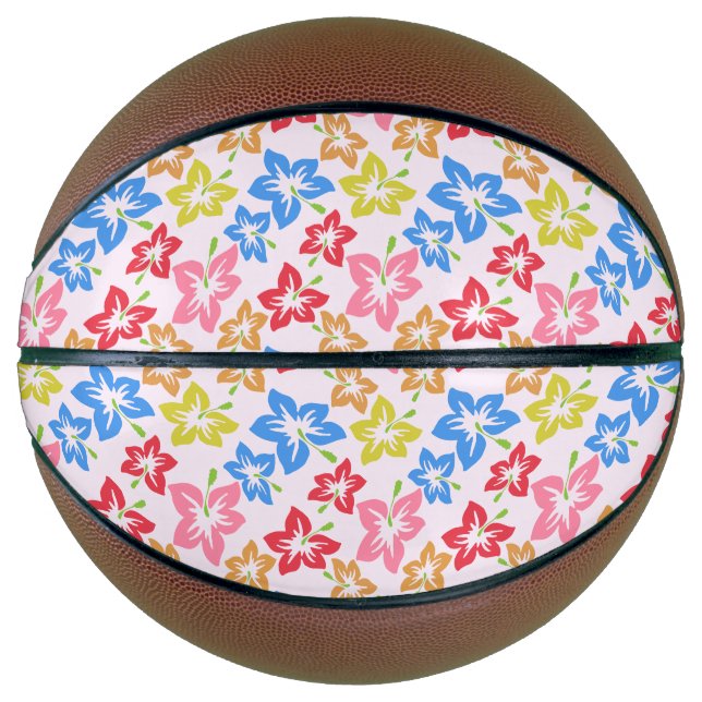 Farbiger Hibiskus, Muster von Blume Basketball (Vorderseite)