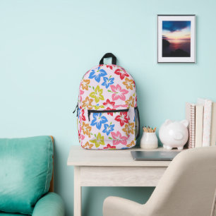 Farbiger Hibiskus, Muster von Blume Bedruckter Rucksack