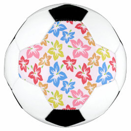 Farbiger Hibiskus, Muster von Blume Fußball