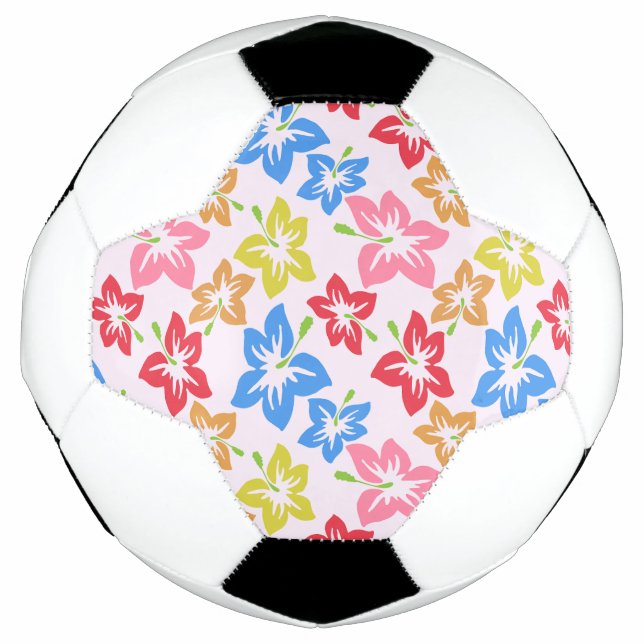 Farbiger Hibiskus, Muster von Blume Fußball (Vorderseite)