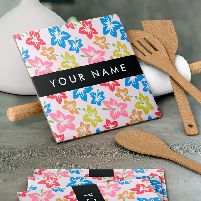 Farbiger Hibiskus, Muster von Blume, Ihr Name Fliese (Von Creator hochgeladen)