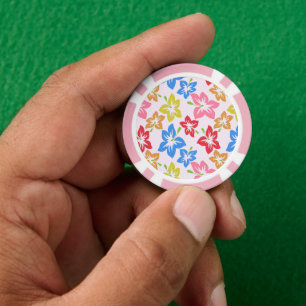 Farbiger Hibiskus, Muster von Blume Pokerchips