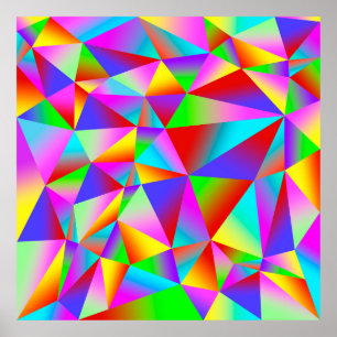 Farbiger Hintergrund aus vielen bunten Triangs Poster