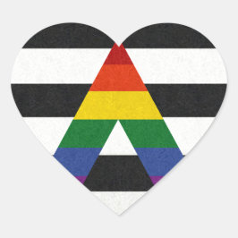 Farbiger Hintergrund für das alleinige LGBT-Flag Herz-Aufkleber