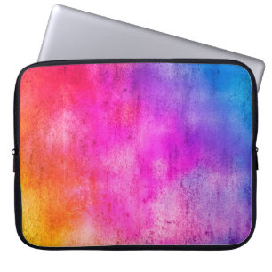 Farbiger Hintergrund. Grunge rote blaue und gelbe Laptopschutzhülle