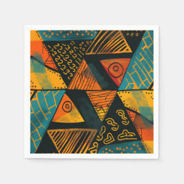 Farbiger Hintergrund mit afrikanischen Motiven Serviette