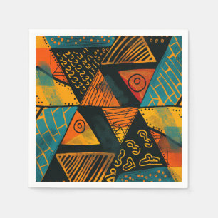 Farbiger Hintergrund mit afrikanischen Motiven Serviette