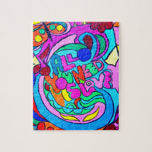 farbiger Hippie-Puzzle mit funky Stil