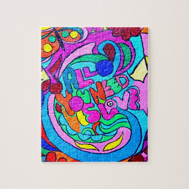 farbiger Hippie-Puzzle mit funky Stil (Vertikal)