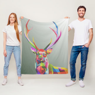 Farbiger Hirsch Fleecedecke