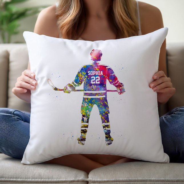 Farbiger Hockeyspieler Kissen (Von Creator hochgeladen)