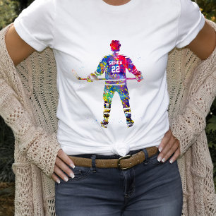 Farbiger Hockeyspieler T-Shirt
