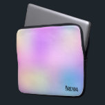 Farbiger holografischer Hintergrund Laptopschutzhülle<br><div class="desc">Bild einer farbigen holografischen Hintergrundtextur mit einer optionalen Monografie.</div>
