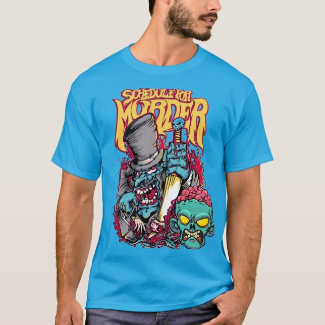Farbiger Horror Grafik T - Shirt (Vorderseite)