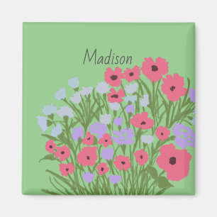 Farbiger Hübscher Blumenkohl + Individuelle Name Magnet