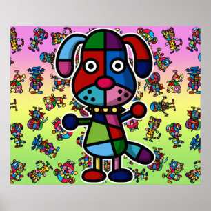 farbiger Hund2 Poster